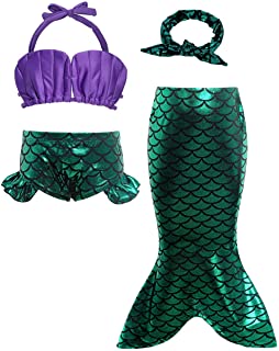 AmzBarley Traje de Baño para Niña Disfraz Sirena Princesa Natación Nadar Pequeñas Conjunto Mermaid Bikini Swimsuit Cosplay