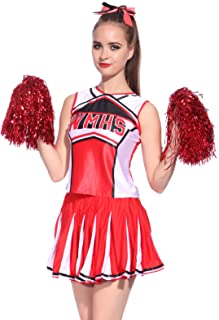 Anladia - Disfraz de Animadora para Adulto Mujer High School Color Rojo Talla 36 38 40 42 44 (L (42))
