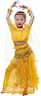 Astage Niña Traje Danza del Vientre Lentejuelas Danza India Halloween Disfraz