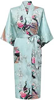 Cityoung HonourSport Albornoz Mujer Largo Pava de Satén Camisón Sexy Kimono Vestido