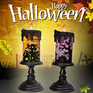 Decoraciones de Halloween- Regalos creativos- Bar de la casa embrujada- KTV- Vela giratoria Brillante
