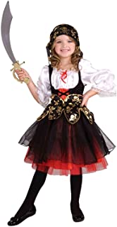 Disfraz de Pirata de Piezas para niñas - Disfraz de Pirata - Black- White- Red - Talla (3-5 Años)
