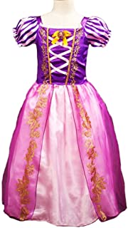 Disfraz de la princesa Rapunzel para niñas- vestido de manga. Cosplay- disfraz de Halloween- vestido de fiesta de cumpleaños