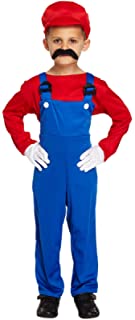 Disfraz para niños de Mario rojo trabajador talla L edades 10-12