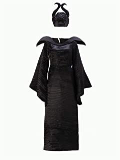 Dormir de Halloween de la Bruja Maléfica Belleza de Vestuario para el Vestido de Edad Mujeres Bruja Malvada Cuerno Sombrero Traje Película-XL