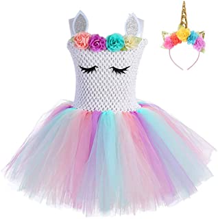 FONLAM Vestido de Bautizo Fiesta Niña Bebé Disfraz de Unicornio Princesa Tutú Vestido Infantil Flores Carnaval Niña
