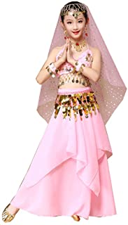 Gaga city 3-7 PCS Traje Danza del Vientre Niña Carnaval Lentejuelas Danza Vestido India Halloween Disfraz