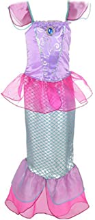 Gaga city Disfraz de Sirena para Niña-Sirena Infantil Vestido Lentejuelas de Princesa Cosplay Navidad Party Fiesta Carnaval Halloween Traje