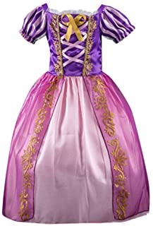 HAOHEYOU Disfraces de Princesa Rapunzel para niñas Vestidos de Princesa para niñas Vestido de Fiesta Elegante