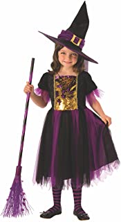 Halloween - Disfraz de Bruja para niña- dorado y morado - 3-4 años (Rubie.s 641101-S)