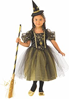 Halloween - Disfraz de Bruja para niña- verde con estrellas - 3-4 años (Rubie.s 641093-S)