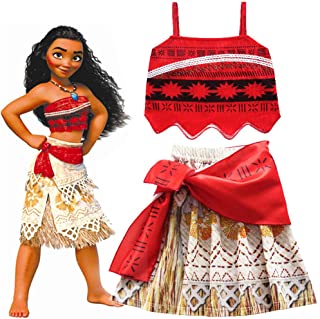 Hallowmax - Disfraz de Princesa Moana Thomas de 5 a 10 años- Color Rojo
