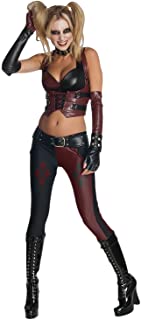 Harley Quinn vestuario 5 piezas - señora atractiva Batman Arkham City carnaval disfraz - L