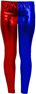 Islander Fashions Girls Metallic Red Blue Discoteca Leggings Childrens Shiny Fancy Dress Pantalones de Cosplay 5-13 Years