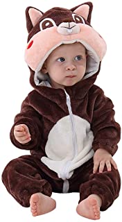 MICHLEY Disfraz Animal bebe niño y niña body pijama ropa- marrón 2 a 5 meses