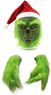 Mimisasa Grinch Mask Glove Disfraz de Navidad Santa Hat Máscara para niño adulto