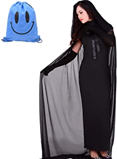 Myir Disfraz de Novia Fantasma de Halloween Mujer- Disfraz de Bruja Vampiro Vestido Adulto Disfraces Carnaval Cosplay (S- Negro)