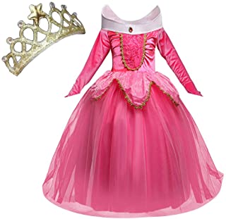 NNDOLL Disfraz de Princesa Aurora Sleeping Beauty Dress para Niña pequeña Carnival Vestido Rosa 2 3 años