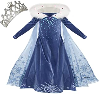 NNDOLL Vestido de Princesa Carnaval Vestido de niña Traje de niños Deluxe Elsa 131