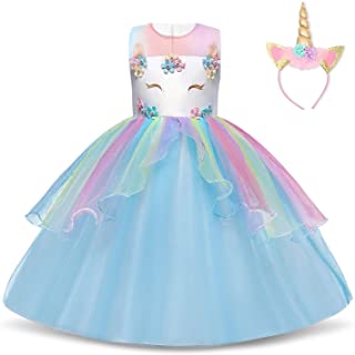 NNJXD-Disfraz Unicornio Niña- Vestidos Unicornio niña- Fiesta de Cosplay- Boda- Partido-Vestido De Princesa