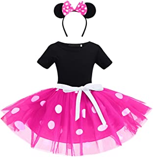 OBEEII Polka Dots Disfraz Carnaval Minnie Traje de Princesa para Halloween Navidad Fiesta Ceremonia Aniversario Cosplay Costume para Niñas Chicas 12 Meses-4 Años