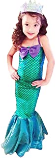OBEEII Vestido de Fiesta Disfraz Sirena Niña Fiesta Boda Princesa Cosplay Vestido Sirena Sin Mangas