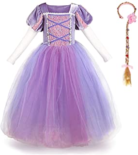 OwlFay Vestido Princesa Disfraz de Rapunzel para niña Carnaval Traje Infantil Fairy Tales Disfraces para Halloween Navidad Cosplay Vestidos de Fiesta de cumpleaños para Niñas 3-8 Años