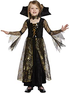 Pasa el ratón por encima de la imagen para ampliarla Salveo Niñas Spiderella vampiro disfraz de Halloween vestido de bruja araña para 4 – 12 años (7-9 años)