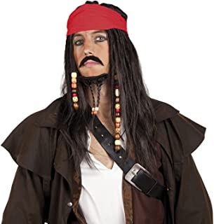 Pirates Wig with Bandanna Moustache and Goatee (peluca)