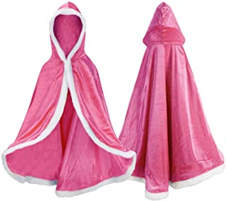 Proumhang Capa de Princesa Disfraces de Princesa Costume para Niñas Disfraces para Halloween Trajes de Navidad Rosa roja 110 cm (Dress-up 2-12 años)