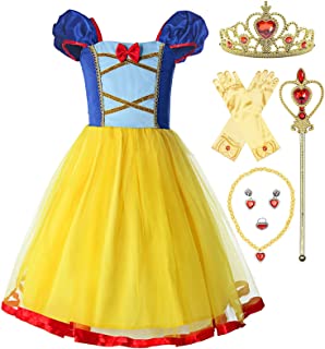 ReliBeauty Disfraz de Princesa sin Espalda con Cintura elástica niñas