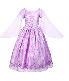 ReliBeauty – Vestido Princesa Rapunzel Traje de Cuento de Hadas para niña