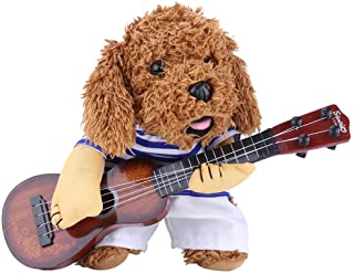 Ropa para Mascotas Creativo Especial Lindo Divertido Perro Guitarrista de Pie de Disfraz para Halloween Fiesta Navidad Cosplay (M)