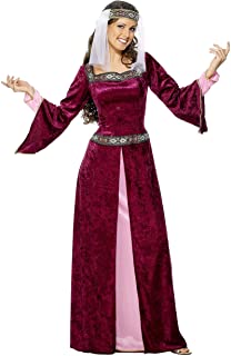 Smiffy.S 30816X1 Disfraz De Lady Marion Color Borgoña Con Vestido Y Pieza Para La Cabeza- Xl - Eu Tamaño 48-50