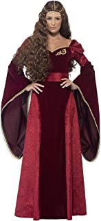 Smiffy.s - Disfraz de reina medieval- color rojo- Pequeña (27877S)