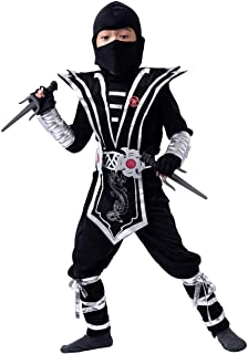 Spooktacular Creations Disfraz de Ninja Plateado Traje de Vestir de Kung fu Cosplay para Niño (M)