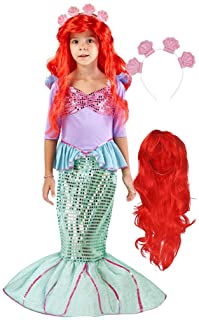 Spooktacular Creations Disfraz de Sirena con Peluca roja y Diadema (S)