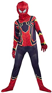 URAQT Disfraz de Spiderman- Halloween Mono de Superheroe de Cosplay- Disfraces de superhéroe para niños Spiderman- para Disfraces de Halloween-S
