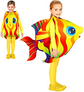 WIDMANN 00045 - Disfraz infantil de pez tropical- unisex- amarillo- 116 – 128 cm