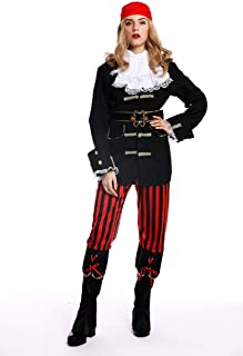 dressmeup - W-0210-S-M Disfraz Mujer Feminino andrógino Pirata flibustera bucanera Barroco Talla S-M